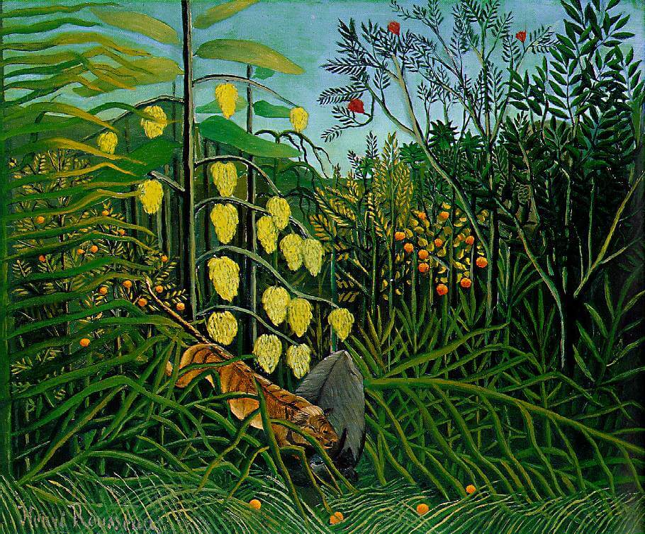 Combat of a Tiger and a Buffalo, 1909 by Henri Rousseau